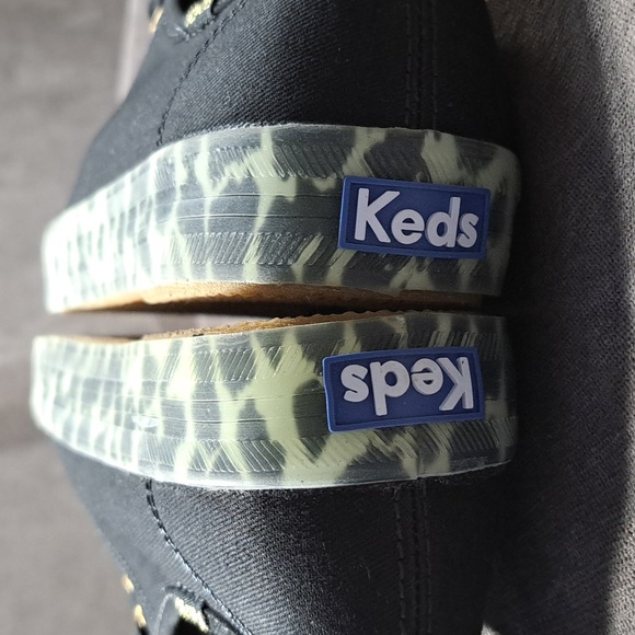 Keds Kickstart Canvas Black Leopard Foxing Lace Up Sneakers WF64735 NWOT US 6 - Picture 14 of 16